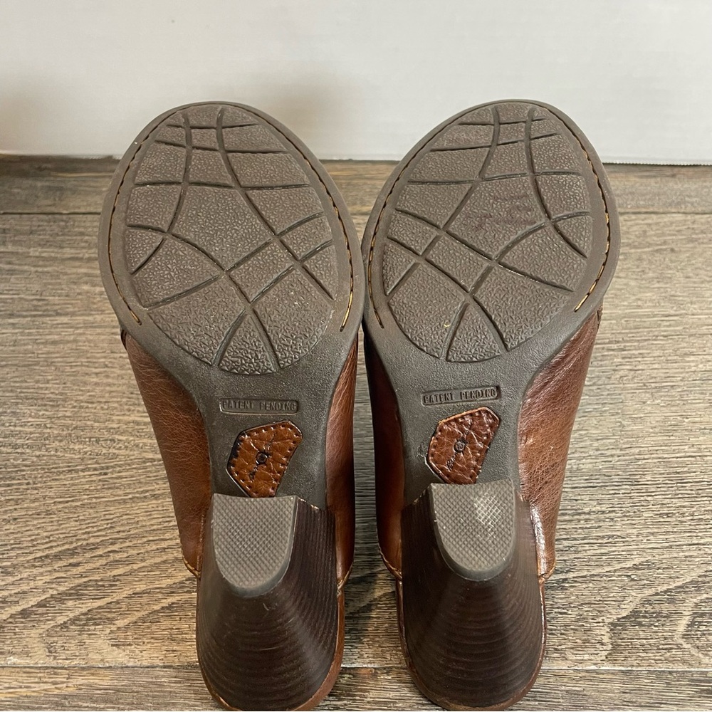 Born Brown Leather Mule Clogs - Picture 12 of 14